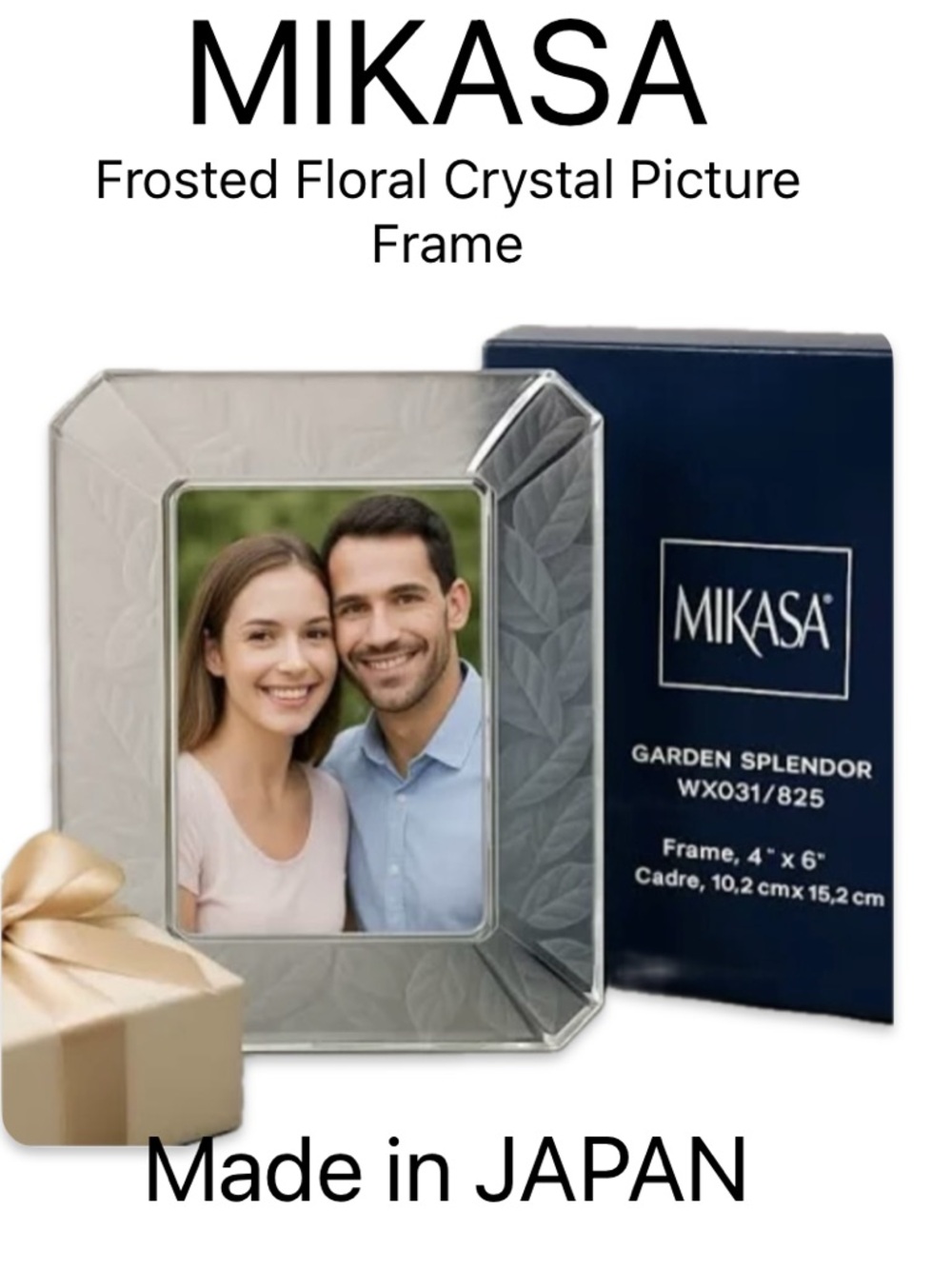 Mikasa Garden Splendor Frosted Floral Crystal Picture Frame 🔥 Fits 4"x6” Photo